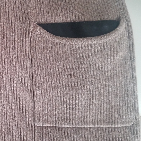 Faux leather accent AGB Sweater Dress Tunic - Picture 2 of 6